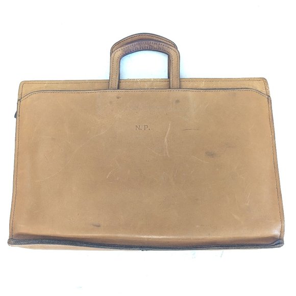 Vintage Bags Vintage Leather Briefcase With Retractable Handles